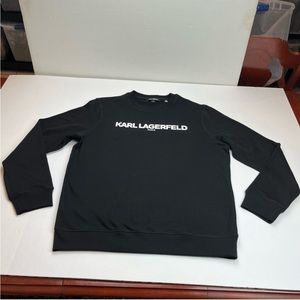 Karl Lagerfeld Paris Womens Size Medium Black Long Sleeve Sweatshirt *FLAWED*‎